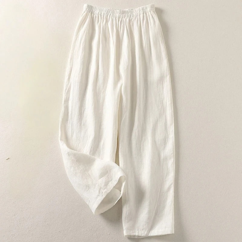Amalia™ | Pantalones holgados de algodón y lino