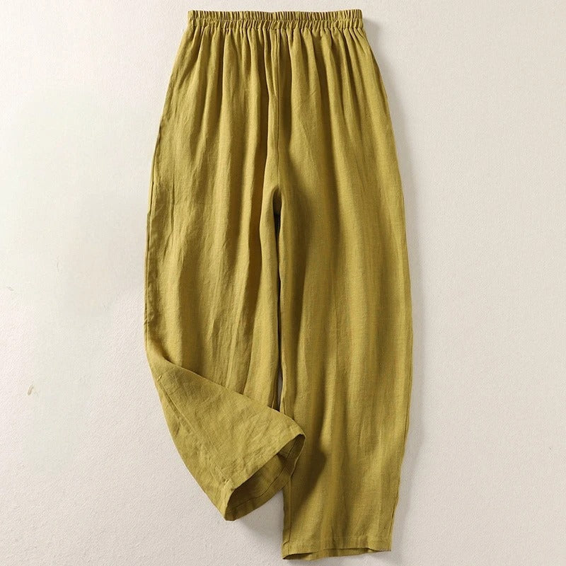 Amalia™ | Pantalones holgados de algodón y lino