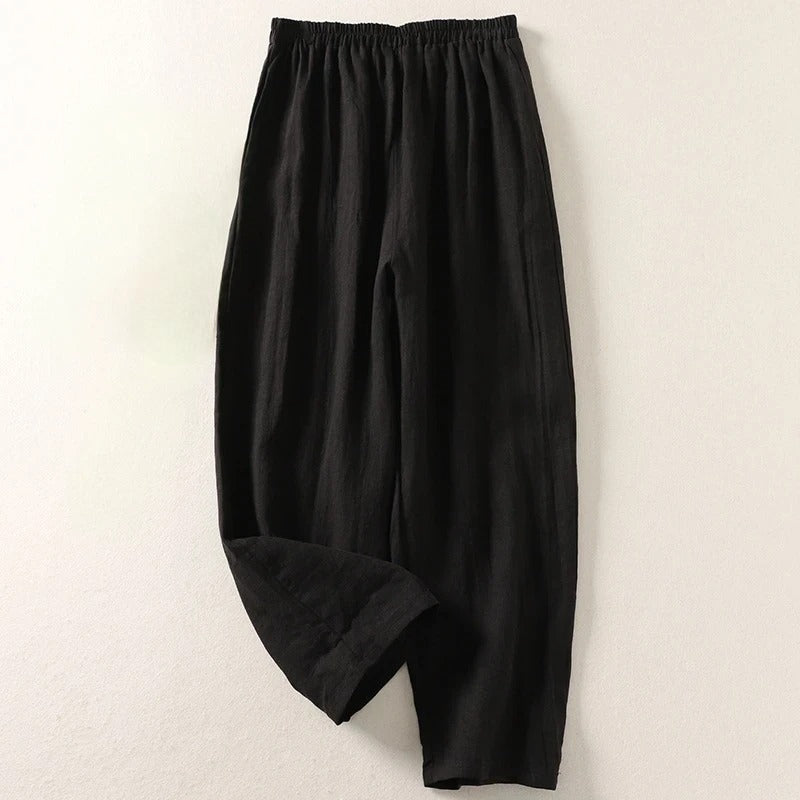 Amalia™ | Pantalones holgados de algodón y lino
