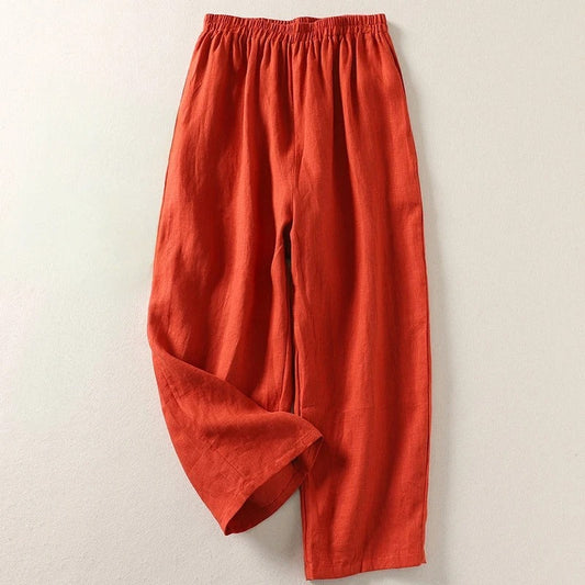 Amalia™ | Pantalones holgados de algodón y lino