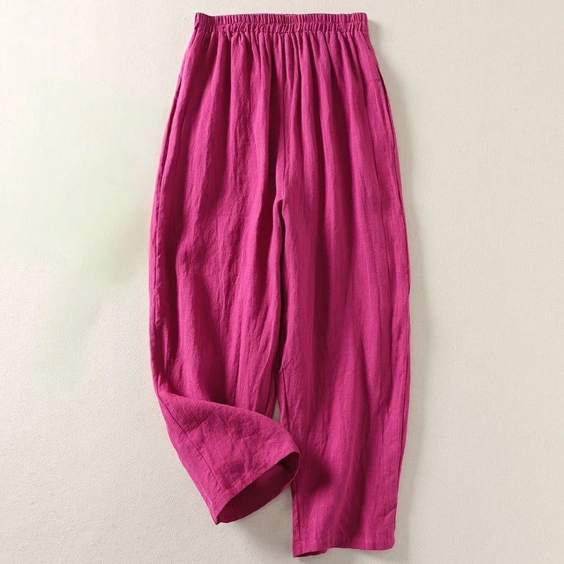 Amalia™ | Pantalones holgados de algodón y lino