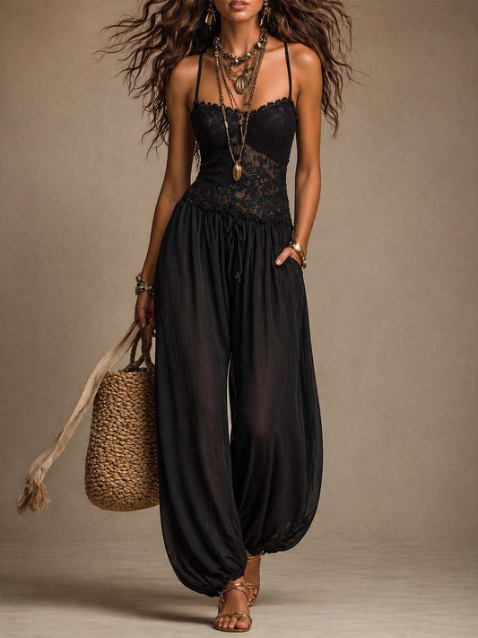 Livana™ | Mono halter con encaje fluido