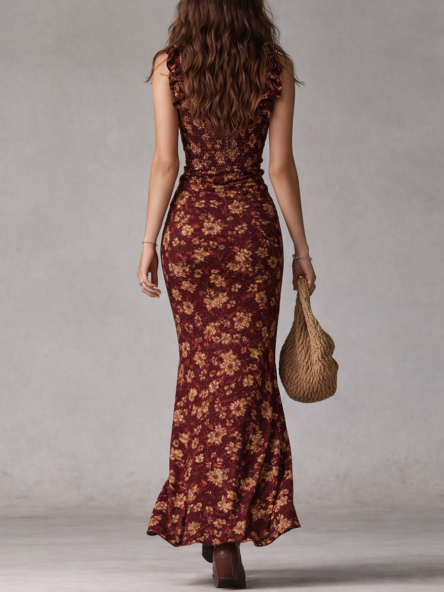 Martina | Vestido largo de estilo boho retro