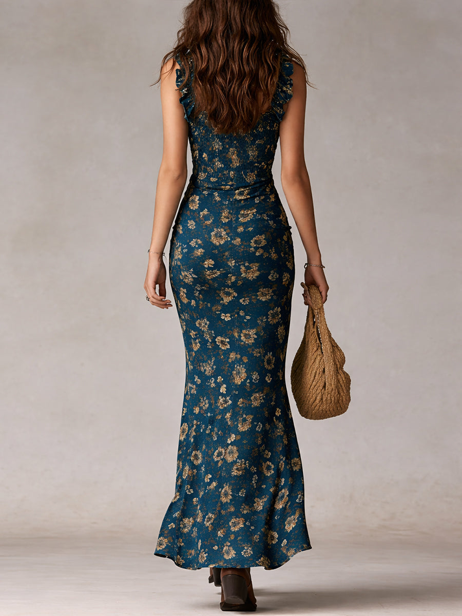 Martina | Vestido largo de estilo boho retro