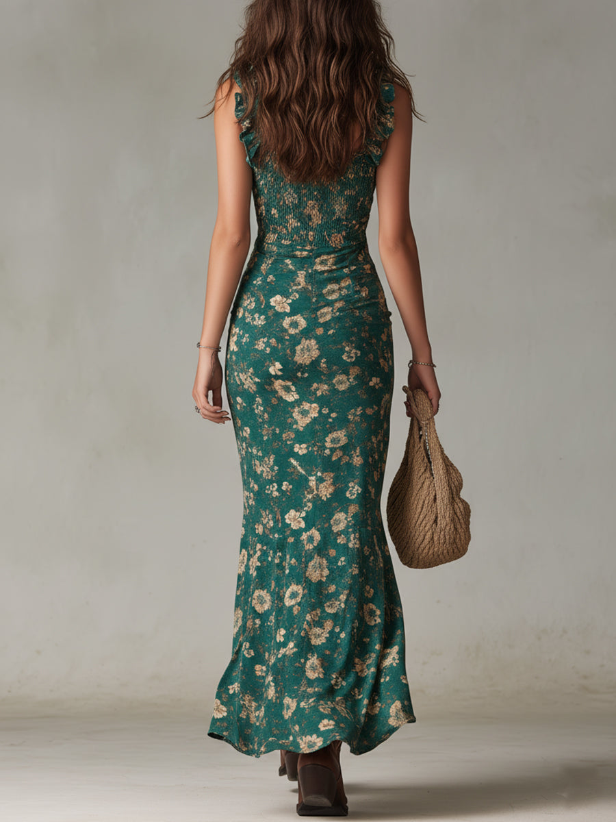 Martina | Vestido largo de estilo boho retro