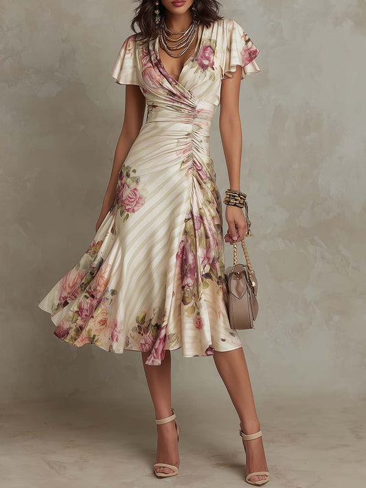 Elvira | Vestido Midi Floral Elegante