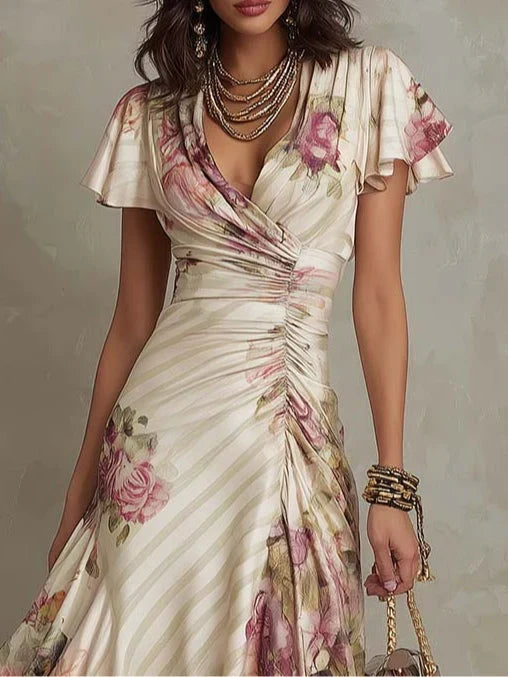 Elvira | Vestido Midi Floral Elegante