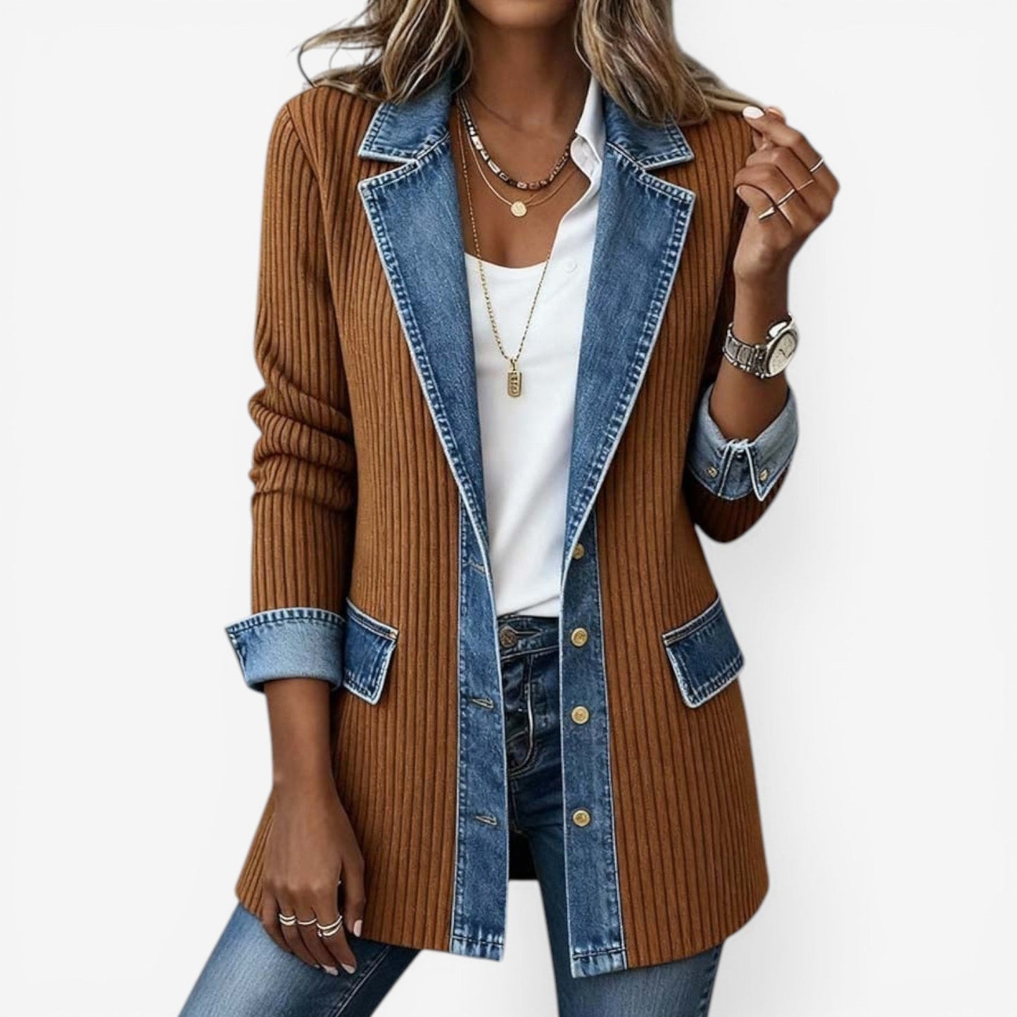 Valeria | Chaqueta de denim mezclado