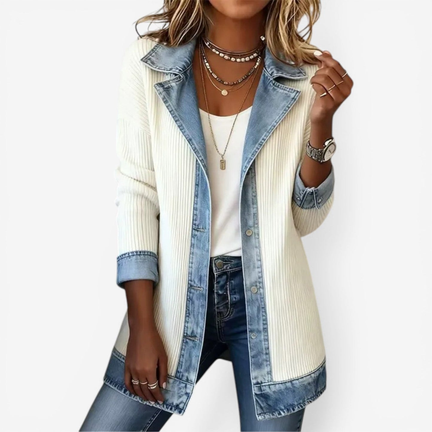 Valeria | Chaqueta de denim mezclado