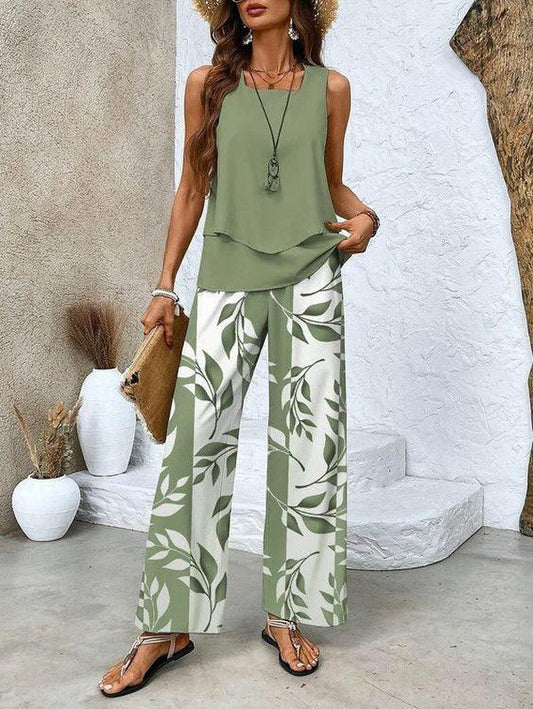 Marta | Conjunto Blusa y Pantalón Botánico